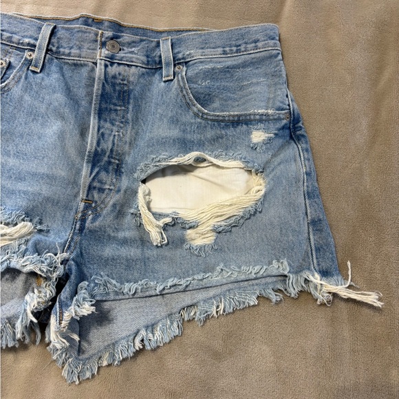 Levi’s 501 Distressed Denim Shorts - Picture 3 of 13